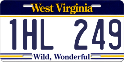 WV license plate 1HL249