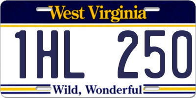 WV license plate 1HL250