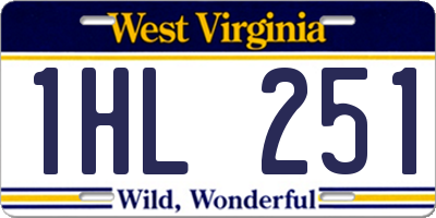 WV license plate 1HL251