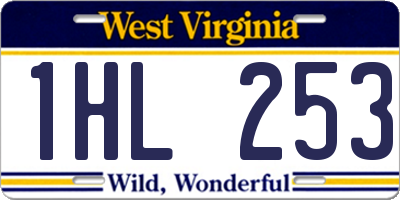WV license plate 1HL253