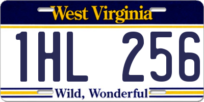 WV license plate 1HL256
