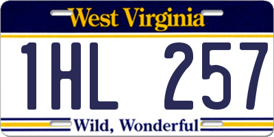 WV license plate 1HL257