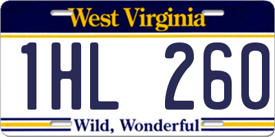 WV license plate 1HL260