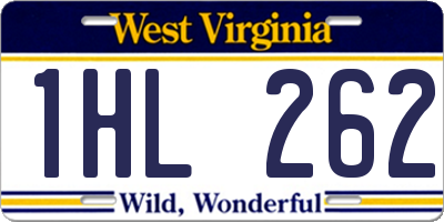 WV license plate 1HL262
