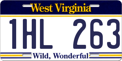 WV license plate 1HL263