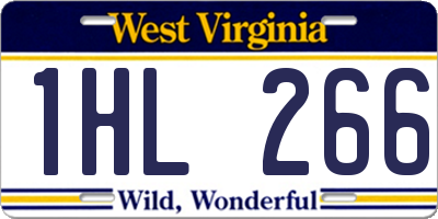 WV license plate 1HL266