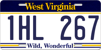 WV license plate 1HL267