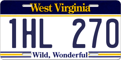 WV license plate 1HL270