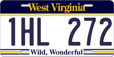 WV license plate 1HL272