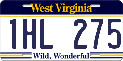 WV license plate 1HL275