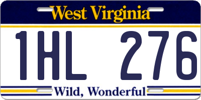 WV license plate 1HL276