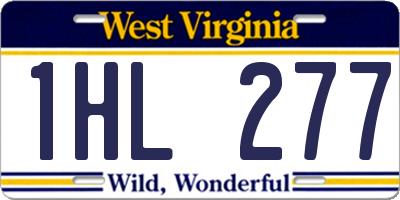 WV license plate 1HL277