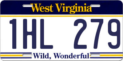 WV license plate 1HL279
