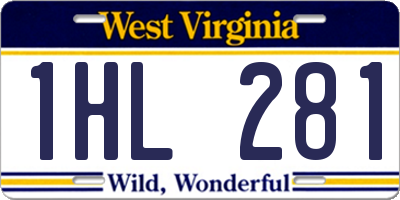 WV license plate 1HL281
