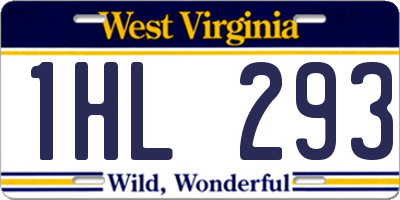 WV license plate 1HL293