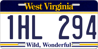 WV license plate 1HL294