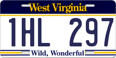 WV license plate 1HL297