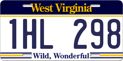 WV license plate 1HL298