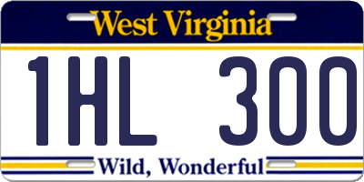 WV license plate 1HL300