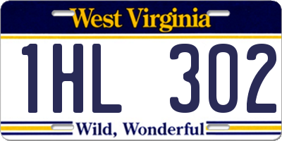 WV license plate 1HL302