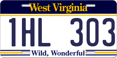 WV license plate 1HL303