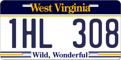 WV license plate 1HL308