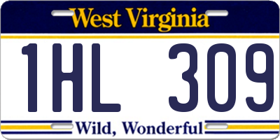 WV license plate 1HL309