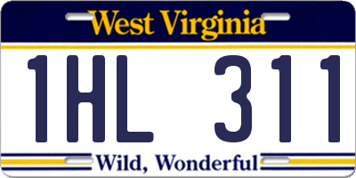 WV license plate 1HL311