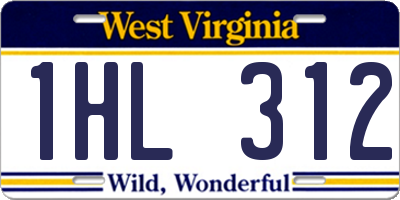 WV license plate 1HL312