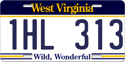 WV license plate 1HL313
