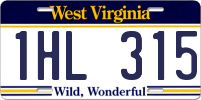 WV license plate 1HL315