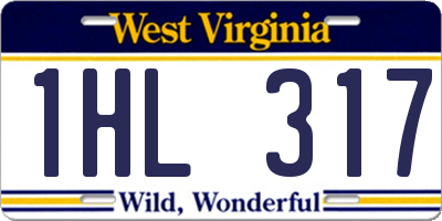 WV license plate 1HL317