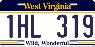WV license plate 1HL319