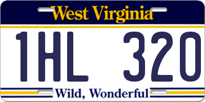 WV license plate 1HL320