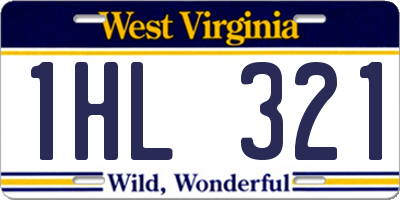 WV license plate 1HL321