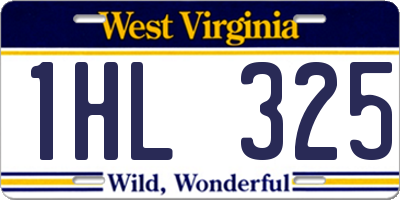 WV license plate 1HL325