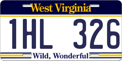 WV license plate 1HL326