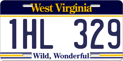 WV license plate 1HL329