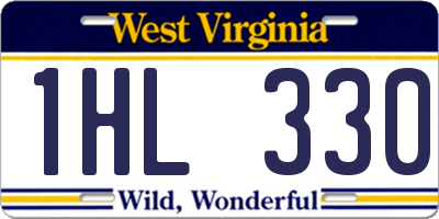 WV license plate 1HL330