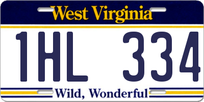 WV license plate 1HL334