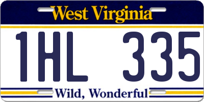 WV license plate 1HL335