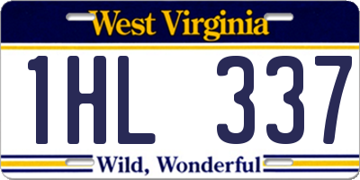 WV license plate 1HL337