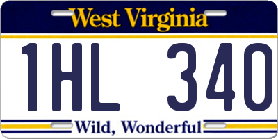 WV license plate 1HL340