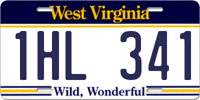 WV license plate 1HL341