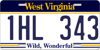 WV license plate 1HL343