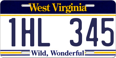 WV license plate 1HL345
