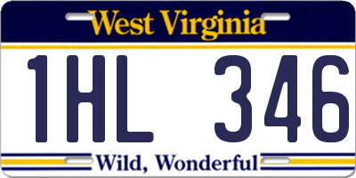 WV license plate 1HL346