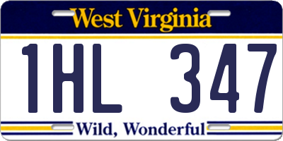 WV license plate 1HL347