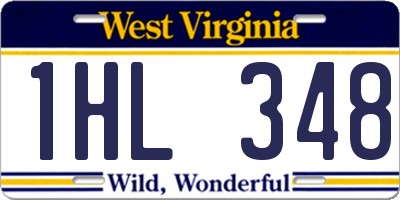WV license plate 1HL348