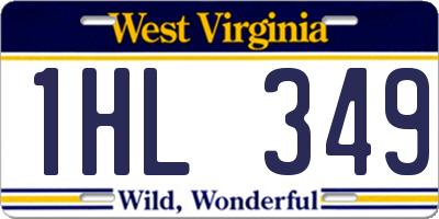 WV license plate 1HL349